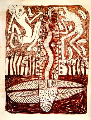 Back Cover: Arone Raymond Meeks, Everyones Business, 1993, Lithograph, 55 x 38cm. Courtesy of Coo-ee Aboriginal Art Gallery, Sydney.